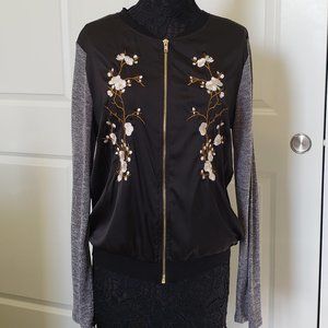 Buckle Gimmicks Black Embroidered Bomber Jacket